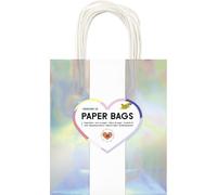 folia 21879 - Paper Bags IRIDESCENT M, 20 sacs en papier kraft 110 g/m² irisé et chatoyant, env. 18 x 21 x 8 cm, pour bricoler, décorer et offrir