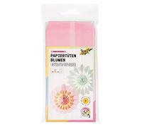 folia 21911 - Fleurs en Papier Sweet Blossom, kit de Bricolage pour 2 Fleurs en Papier, 17 Cornets de Chaque Couleur Rose et Menthe, cordelette Incluse