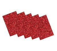 folia 231920 - Caoutchouc Mousse pailletée II Autocollant unilatéral, 5 Feuilles Rouges de 20 x 29 cm, épaisseur env. 2 mm, pour décorer, bricoler et créer des Autocollants
