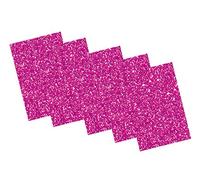 folia 231923 Lot de 5 Feuilles de Caoutchouc Mousse pailletée Autocollantes d'un côté Rose 20 x 29 cm Épaisseur env. 2 mm pour décorer, bricoler et créer des Autocollants