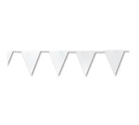 Folia 2374 - Guirlande de fanions, 3,80 m de Long, 15 fanions, Lot de 2, Blanc