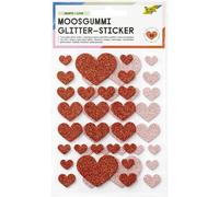 Sticker pailleté en caoutchouc mousse HEARTS LOVE