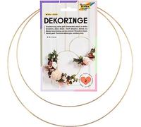 folia 24202 - Anneaux décoratifs en or, anneaux métalliques pour bricoler, 2 pièces en 25 cm et 30 cm de diamètre, épaisseur env. 3 mm