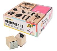 Set de tampons en bois 'Summer', 13 pièces