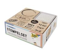 Set de tampons en bois 'Lettering', 12 pièces