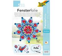 Folia 450230/5 Lot de 5 Feuilles de Film pour fenêtre incolore, Autocollant, env. 23 x 33 cm, idéal comme modèle pour Images de fenêtre, Window Color