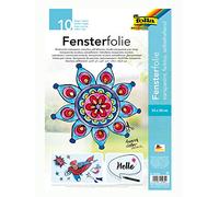 folia 450300 Lot de 10 feuilles de film autocollant pour fenêtre Transparent 35 x 50 cm