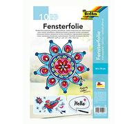 folia 450500 Lot de 10 feuilles de film adhésif pour fenêtre incolore 50 x 70 cm