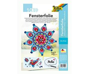 folia 450500 Lot de 10 feuilles de film adhésif pour fenêtre incolore 50 x 70 cm