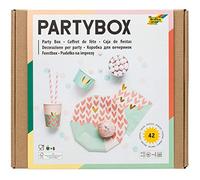 folia 45302 Party Box Girls 42 pièces (pour env. 6 Personnes) Belle Table pour Anniversaires, fêtes et Autres Occasions