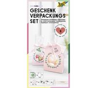 folia 48203 - Emballage Cadeau Floral, Set d'emballage pour Biscuits, pralines et Autres douceurs, avec sachets en Papier, Cordons et Breloques