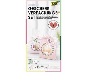 Folia 48203 - Emballage Cadeau Floral, Set d'emballage pour Biscuits, pralines et Autres douceurs, avec sachets en Papier, Cordons et Breloques