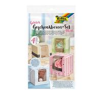 folia 48403 Lot de 4 boîtes en carton de qualité alimentaire avec fenêtre et insert, 10 x 10 x 10 cm