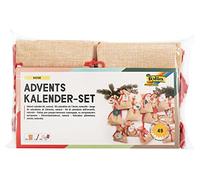 folia 63121 Calendrier de l'Avent avec sachets en Toile de Jute 2 m de Long, 24 sachets de 10 x 13 cm et 24 étiquettes à Chiffres pour Les Petites Surprises de l'Avent