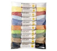 folia 921009 Edelbast raphia Lot de 10 paquets de 30 m de long Couleurs assorties Idéal pour travaux manuels ou arrangements, bouquets et autres travaux floraux