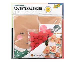 folia 9384 - Calendrier de l'Avent Red Nose Reindeer, 24 sachets à remplir et à bricoler soi-même, avec Accessoires