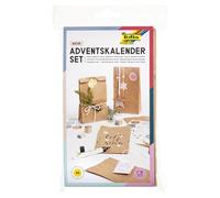 folia 9402 Calendrier de l'Avent avec 24 sachets en Papier de qualité Alimentaire Couleur Naturelle, Cordon et Autocollants numérotés