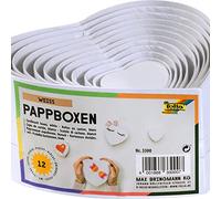 Boîtes de cadeau 'coeurs', 12 tailles assorties, blanc