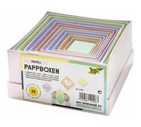 Folia Boîtes en carton 3119 – Lot de 12 rectangulaires couleurs pastel tailles variées