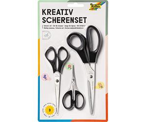 Folia joli set de 3 ciseaux noir, grand, moyen, en filigrane