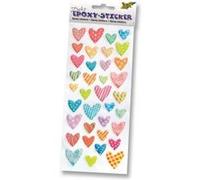 FOLIA Planche de Stickers Epoxy Coeurs G