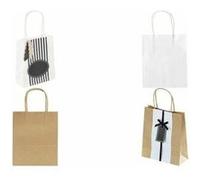 Sac en papier kraft, 125 x 50 x 150 mm, blanc