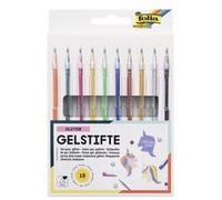 Folia Stylo gel GLITTER – couleurs assorties – mine 1 mm – étui de 10