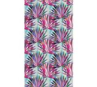 Foliage, rideau imprimé grandes feuilles multicolores dominante fushia 140x245 cm, 1 part Multicolore G