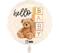 Folienballon de 45cm Hello Baby Teddy Bear