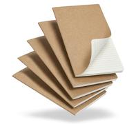 Foliom Lot De 5 Carnets Kraft A5, 60 Pages Lignées, 21x14 cm, Cahiers Kraft | Couverture Kraft Naturelle, Papier 80 g/m², Pour École, Bureau, Étudiants, Réunions, Notes, Journal, Agenda Et Devoirs