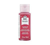 Folk Art Peinture Acrylique métallique, Couleurs Assorties (60 ML), 6102, Or Rose 2 Ounce Rouge Grenat