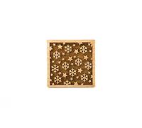 Folkroll 13273 - Tampon à biscuits - Tampon à pâtisserie décoré carré, motif flocons de neige - bois de hêtre - 55x55mm