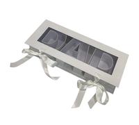 Folpus Boîte à fleurs vide pour papa - Coffret cadeau pour la fête des pères - Résistante, pratique et décorative avec couvercle - Créative, portable et, Blanc