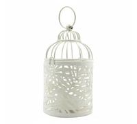 Folpus Bougeoir Cage à Oiseau Photophore Décoratif Lanterne en Fer Chandelier pour Bougie Pilier Ornement de Salon Style Nordique Élégant Projections de, Or Blanc