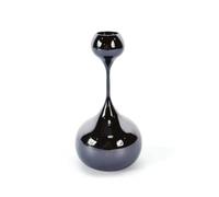 Folpus Bougeoir Décoratif Porte-Bougie Support Photophore en Fer Lisse Design Contemporain avec Coupe Sécurisée pour Bougie Chauffe-Plat Rehausse Adapté à, Argenté, Grand 8×8×35cm