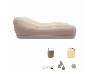 Folpus Canapé Gonflable d'Extérieur Fauteuil Transat Autogonflant avec Commandes de Gonflage en PVC Flocage Doux avec Kit d'entretien Convient pour Camping Balcon Salon 170x65x60cm
