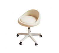 Folpus Chaise de Coiffure Réglable Chaise de Maquillage Fauteuil Seau Chaise à roulettes Chaise d'Intérieur Assise Confort Quotidien Coussin Rembourré, Blanc Cassé