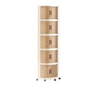Folpus Chariot rangement transparent à roulettes multifonctionnel, idéal pour livres, bijoux et autres objets, parfait pour une chambre, 5 Niveaux