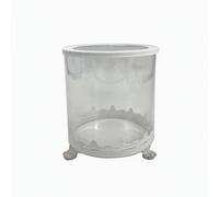 Folpus Contenant pour Bougie Verre Porte-Bougie Support Métal Pieds Décoratifs Plateau Verre Polyvalent Rangement Petits Objets Trinkets Ordonnés Mood, 15.3cm X 17.5cm, Blanc, 22W513AI-L