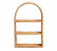 Folpus Étagère Murale Tressée Étagère Rangement Bibliothèque Présentoir en Rotin Texture Naturelle et Arche Raffinée pour des Collections Adaptée aux