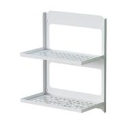 Folpus Étagère Rangement Murale Pliante en Acier Carbone Perforé Rangement Mural Pliable Panneau Arrière Vertical Robuste pr Cuisine, Buanderie,