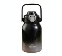 Folpus Gourde Enfant Bouteille Isotherme Gobelet Paille Tasse à eau Étanche avec Paroi Intérieure 316 et Extérieure 304 Conservation de Température 6 à 12, Noir, Noir Dégradé