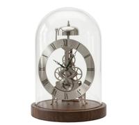 Folpus Horloge Mécanique de Bureau Horloge de Table Pendule Décorative Réveil Décoratif Pendulette Vitrine sous Cloche en Verre avec Cadran Métal et Chiffres, Doré