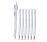 Folpus Marqueur Tissu Effaçable à La Chaleur Stylo Marquage Tissu Pinceau Couture Tailleur avec 6 Recharges Matériau PP Prise en Main Précise Adapté, Blanc