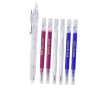 Folpus Marqueur Tissu Effaçable à La Chaleur Stylo Marquage Tissu Pinceau Couture Tailleur avec 6 Recharges Matériau PP Prise en Main Précise Adapté, Multi