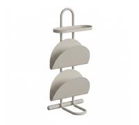 Folpus Meuble d'Appoint Salon Table d'Appoint Table de Chevet Table Basse Compacte avec Porte-Livres et Plateau pour Boisson Téléphone Lunettes Cadre Métal Adapté au Salon Chambre Balcon, Crème