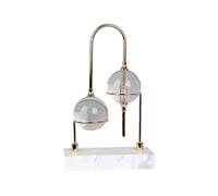 Folpus Ornement Moderne de Présentation Sculpture Décoration Figurine Statuette en Métal Verre Marbre Courbé et Éléments Transparents Pièce Compacte pour