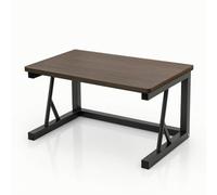 Folpus Rehausseur d'Ordinateur de Bureau Support Imprimante Étagère Organiseur Plateau Rangement Double Étage pour Optimiser l'espace et Réduire, Noyer Noir, Standard【48 30 27】