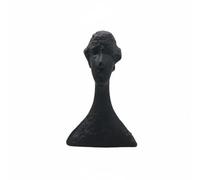 Folpus Sculpture Figurine Buste Femme Abstrait Statue Ornement Décor Table Salon Contemporain avec Finition Texturée Base Stable Attire la Lumière Convient, Noir