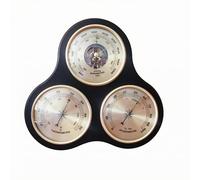 Folpus Station Météo Murale Baromètre Thermomètre Hygromètre en Bois avec Finition Sculptée et Verre Protecteur Ensemble Compact et Décoratif Convient aux, Baromètre-thermomètre-hygromètre Ajouré